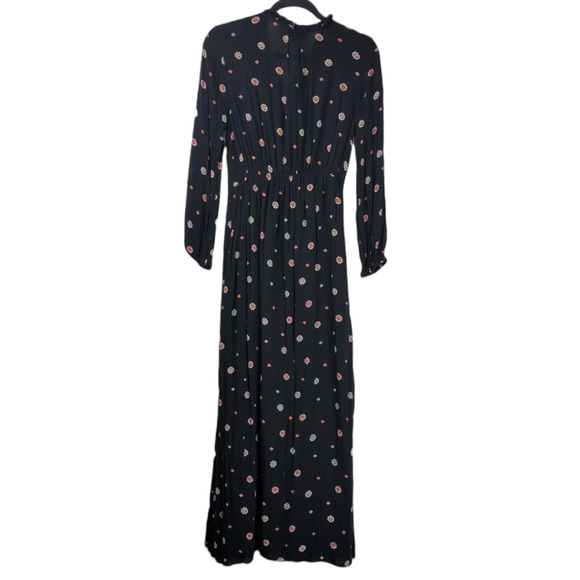 Amuse Society S Bel Air Printed Crinkle Woven Black Boho Maxi Dress - Picture 3 of 11